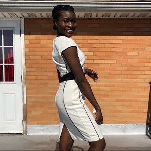 H&M White and Black Dress